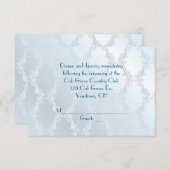 Pearly Blue Damask UAWG Einladung (Vorne/Hinten)