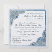 Pearly Blue (Einladung des Empfangs) Einladung (Vorderseite)