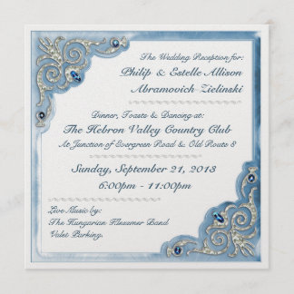 Pearly Blue (Einladung des Empfangs) Einladung