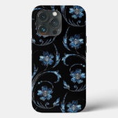 Pearly Blue Floral Case-Mate iPhone Hülle (Rückseite)
