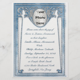 Pearly Blue - Foto (Hochzeitseinladung) Einladung