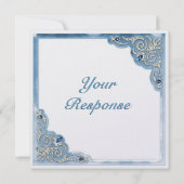 Pearly Blue (Wedding Reply Card) Einladung (Rückseite)