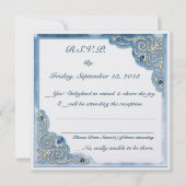Pearly Blue (Wedding Reply Card) Einladung (Vorderseite)