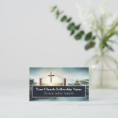 Pearly Gates Gold Cross Church Business Cards Visitenkarte (Stehend Vorderseite)