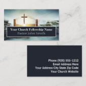Pearly Gates Gold Cross Church Business Cards Visitenkarte (Vorne/Hinten)