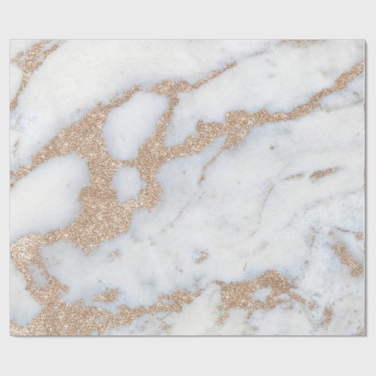 Pearly Ivory Gold Champagner Glitzer Gray Marble Geschenkpapier (Flach)