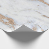 Pearly Ivory Gold Champagner Glitzer Gray Marble Geschenkpapier (Ecke)
