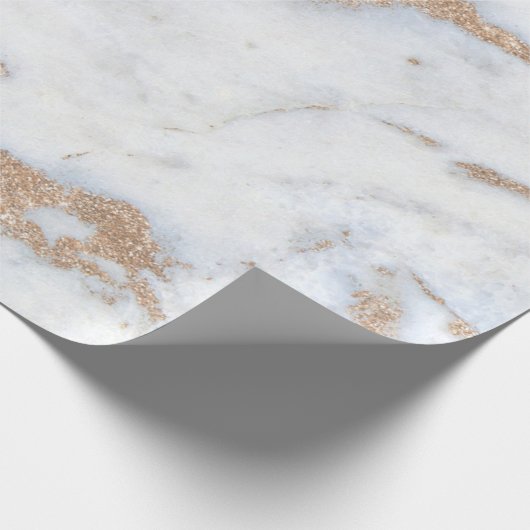 Pearly Ivory Gold Champagner Glitzer Gray Marble Geschenkpapier (Ecke)