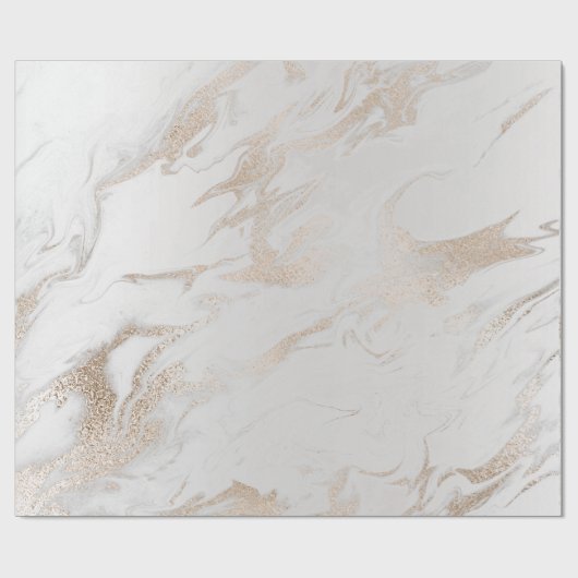 Pearly Ivory Gold Pastel Metallic Glam Glam Geschenkpapier (Flach)