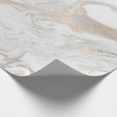 Pearly Ivory Gold Pastel White Gray Marble Glam Geschenkpapier (Ecke)