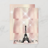 Pearly Ivory VIP Personalisiertes Pariser Brautpar Einladung (Vorne/Hinten)