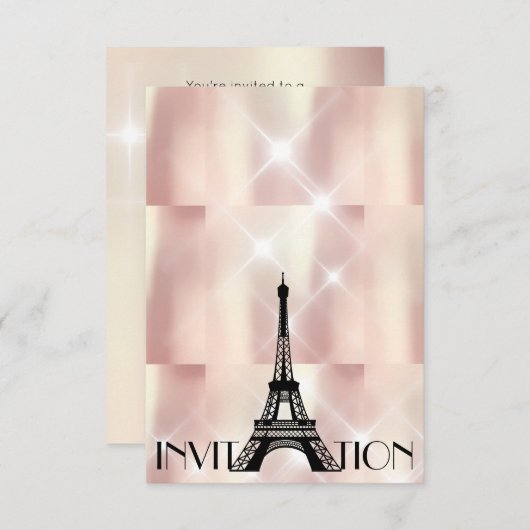 Pearly Ivory VIP Personalisiertes Pariser Brautpar Einladung (Vorne/Hinten)