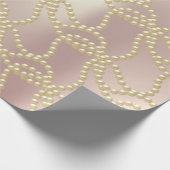 Pearly Pearls Ivory Creamy Bridal Wedding Birthday Geschenkpapier (Ecke)