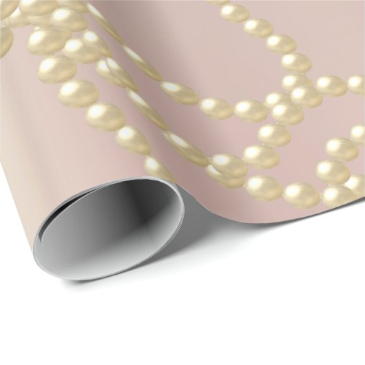 Pearly Pearls Ivory Creamy Bridal Wedding Birthday Geschenkpapier (Rolleneckpunkt)