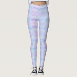 Pearly Psychedelic Pastel Lavender Blue Pink Leggings