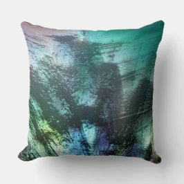 Pearly Rock Textur in blauem Zyan bis silbrig grau Kissen