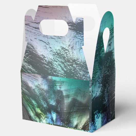 Pearly rock Textur in blauem Zyan bis silvery grau Geschenkschachtel (Geöffnet)