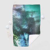 Pearly rock Textur in blauem Zyan bis silvery grau Golfhandtuch (Insitu)