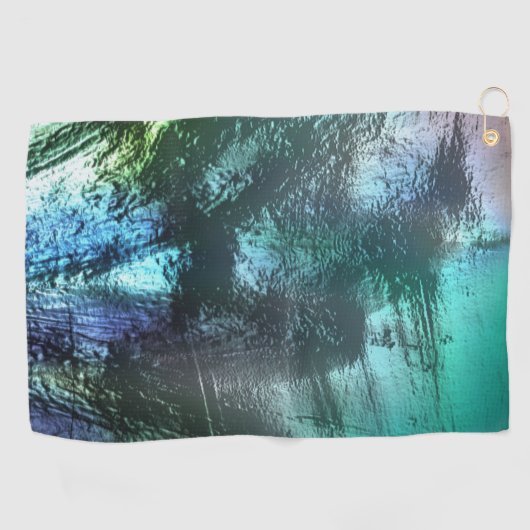 Pearly rock Textur in blauem Zyan bis silvery grau Golfhandtuch (Horizontal)