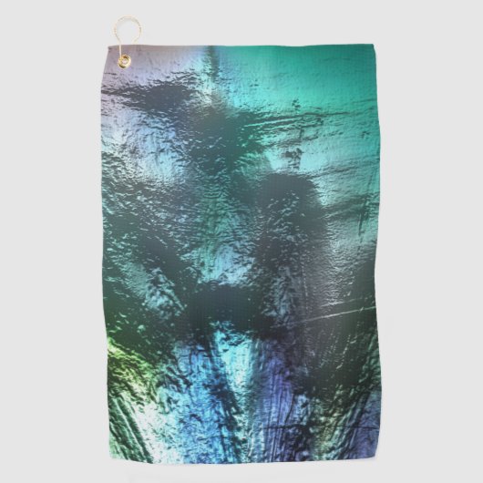 Pearly rock Textur in blauem Zyan bis silvery grau Golfhandtuch (Vorderseite)