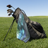 Pearly rock Textur in blauem Zyan bis silvery grau Golfhandtuch (Gras)