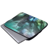 Pearly rock Textur in blauem Zyan bis silvery grau Laptopschutzhülle (Vorne Knopf)