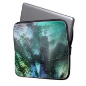 Pearly rock Textur in blauem Zyan bis silvery grau Laptopschutzhülle (Vorderseite Links)