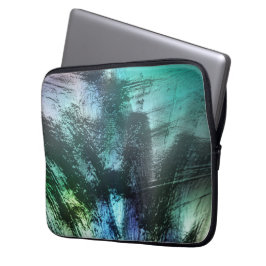 Pearly rock Textur in blauem Zyan bis silvery grau Laptopschutzhülle