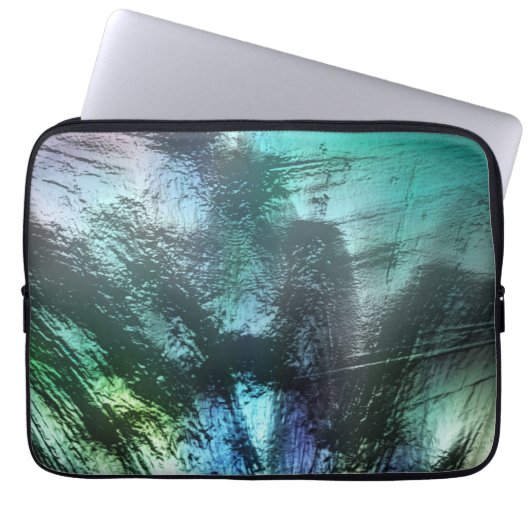 Pearly rock Textur in blauem Zyan bis silvery grau Laptopschutzhülle (Vorderseite)