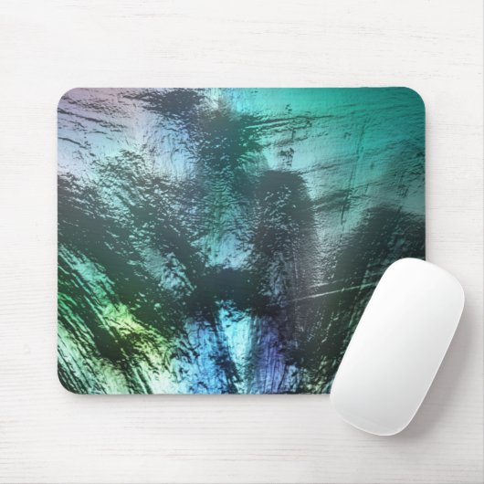 Pearly rock Textur in blauem Zyan bis silvery grau Mousepad (Mit Mouse)