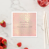 Pearly Rose Gold Blush Polka Dots Individuelle Nam Serviette (Beispiel)