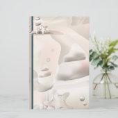 Pearly Seashells Ocean Beach Stationery Briefpapier (Stehend Vorderseite)