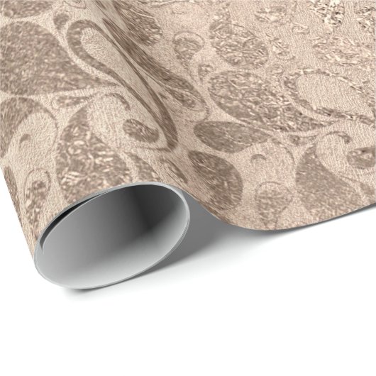 Pearly Titanium Ivory Blumenglas Shiny Glam Geschenkpapier (Rolleneckpunkt)