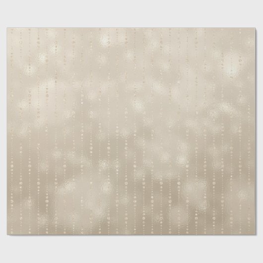 Pearly Titanium Ivory Drops Glass Shiny Glam Geschenkpapier (Flach)