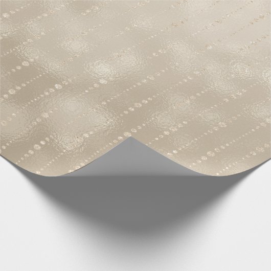 Pearly Titanium Ivory Drops Glass Shiny Glam Geschenkpapier (Ecke)