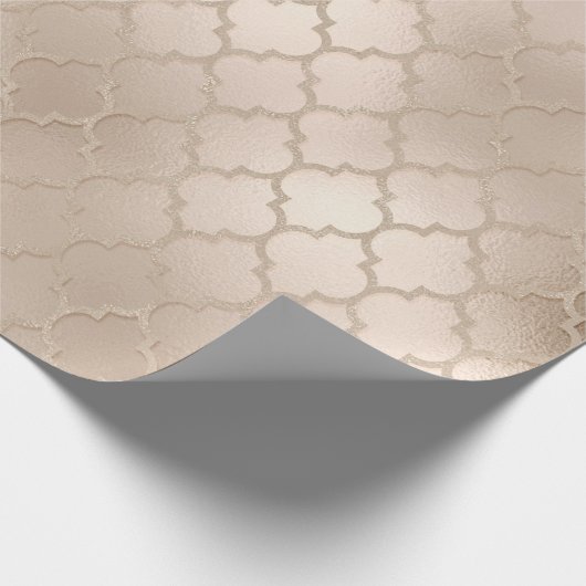 Pearly Titanium Ivory Quarzglas Shiny Glam Geschenkpapier (Ecke)