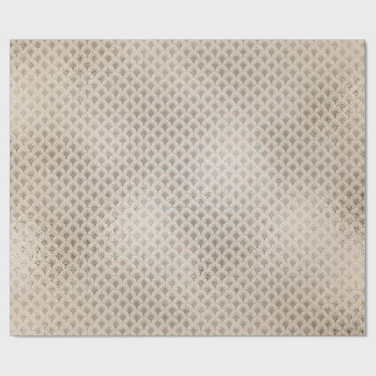 Pearly Titanium Ivory Seashells Art Deco Glass Geschenkpapier (Flach)