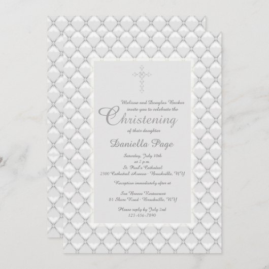 Pearly White Einladung (Vorne/Hinten)