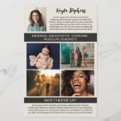 Pearly White Holzkohlefotograf Logo Big Foto Flyer (Hinten)