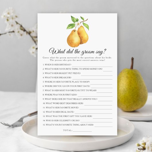 Pears Brautparty Was hat der Bräutigam gesagt?