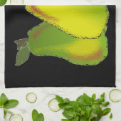 Pears Digital Art Black Background Küchentuch (Gefaltet)