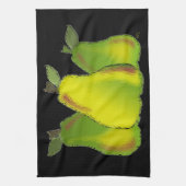 Pears Digital Art Black Background Küchentuch (Vertikal)