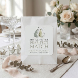 Pears Pear-fect Match Bridal Shower Thank you Quadratischer Aufkleber