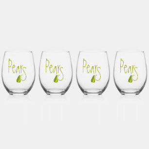 Pears Pear Fruit Graphics Art Set Weinglas Ohne Stiel