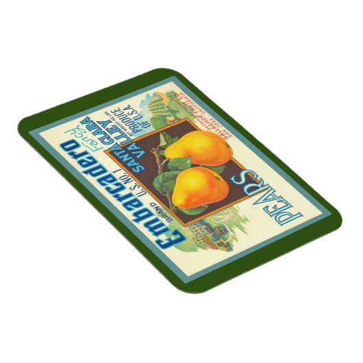 Pears Retro Crate Art Magnet (Rechte Seite)