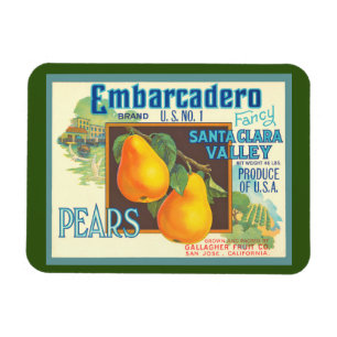 Pears Retro Crate Art Magnet