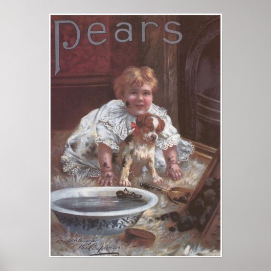 Pears Soap Girl Waschen Hund Poster (Vorne)