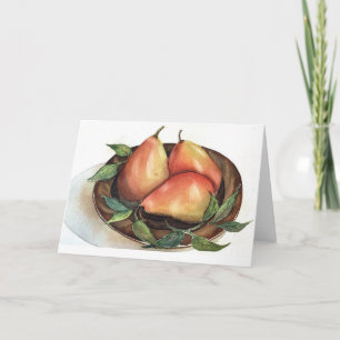 Pears Wasserfarbe Stillleben Notecard Karte
