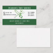 Pearson's Tree Service Business Card Visitenkarte (Vorne/Hinten)