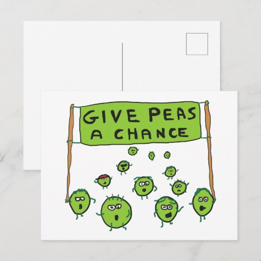 Peas A Chance Postkarte (Vorne/Hinten)